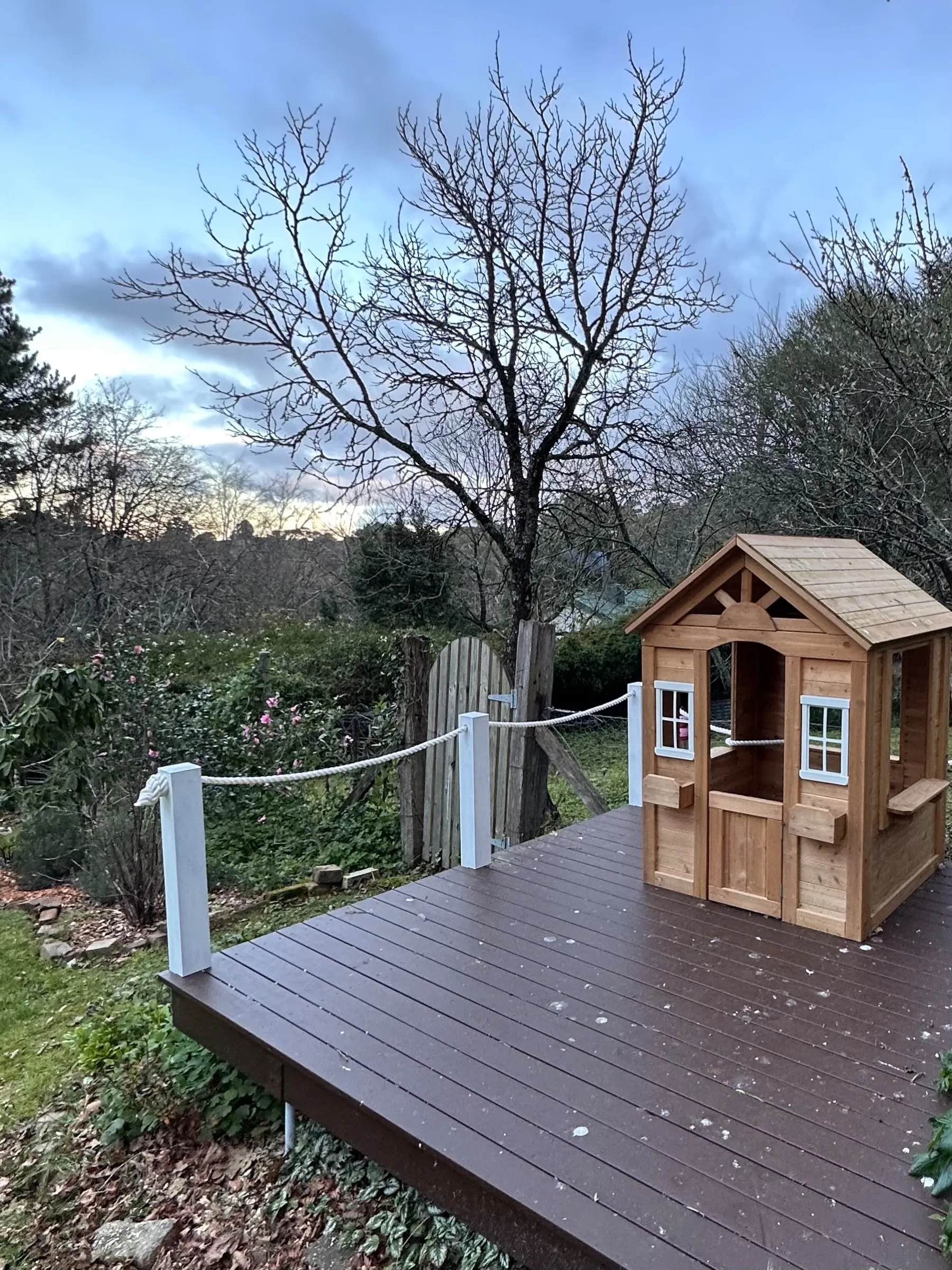 Cubby house in large rambling country garden. 